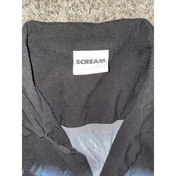 Mens SCREAM MOVIE POSTER Double Sided Halloween Button Down Shirt Size L RARE - Picture 3 of 5
